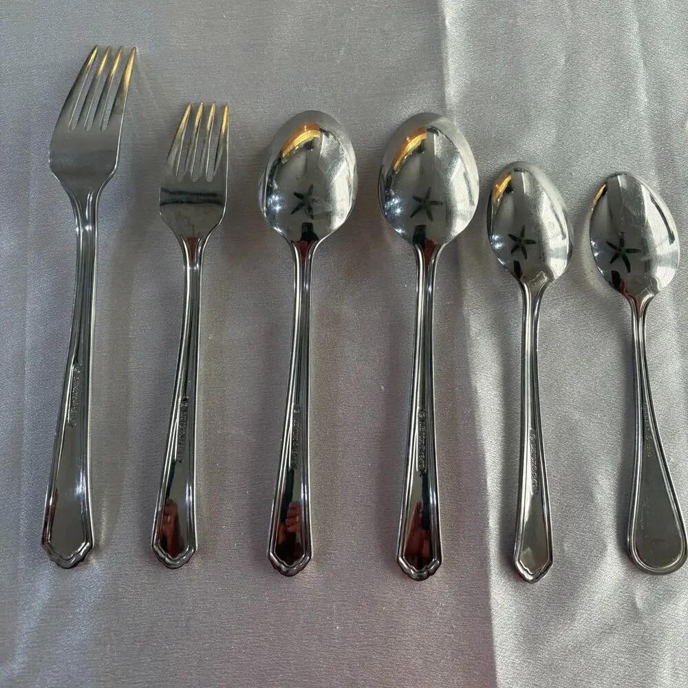 Lenox Archway Stainless 18/10 Flatware Replacement Lot - 5 Pieces Glossy Scallop